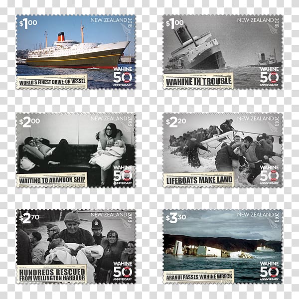TEV Wahine Barrett Reef Ship Postage Stamps Cook Strait, Ship transparent background PNG clipart