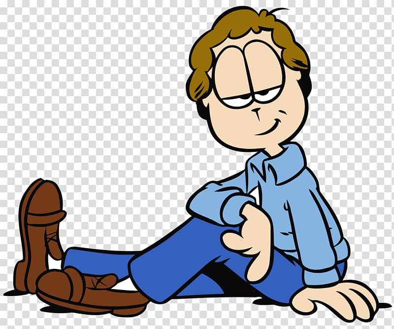 Jon Arbuckle Odie Garfield Character Comic strip, sitting man transparent background PNG clipart