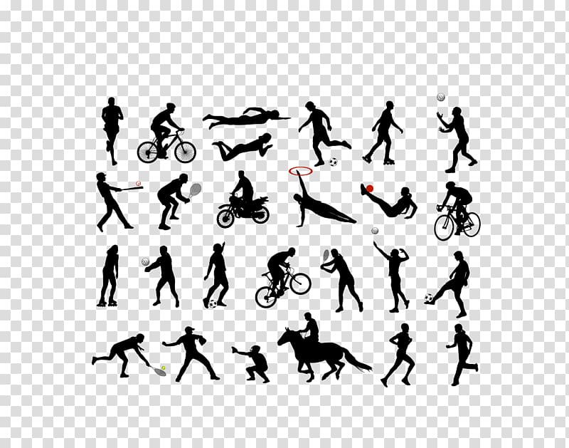 Sport Silhouette Illustration, black travel people silhouette transparent background PNG clipart