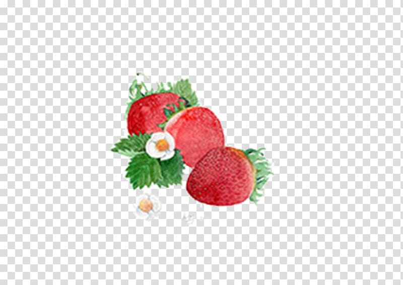 Strawberry Superfood Aedmaasikas White chocolate, Hand-painted strawberry transparent background PNG clipart