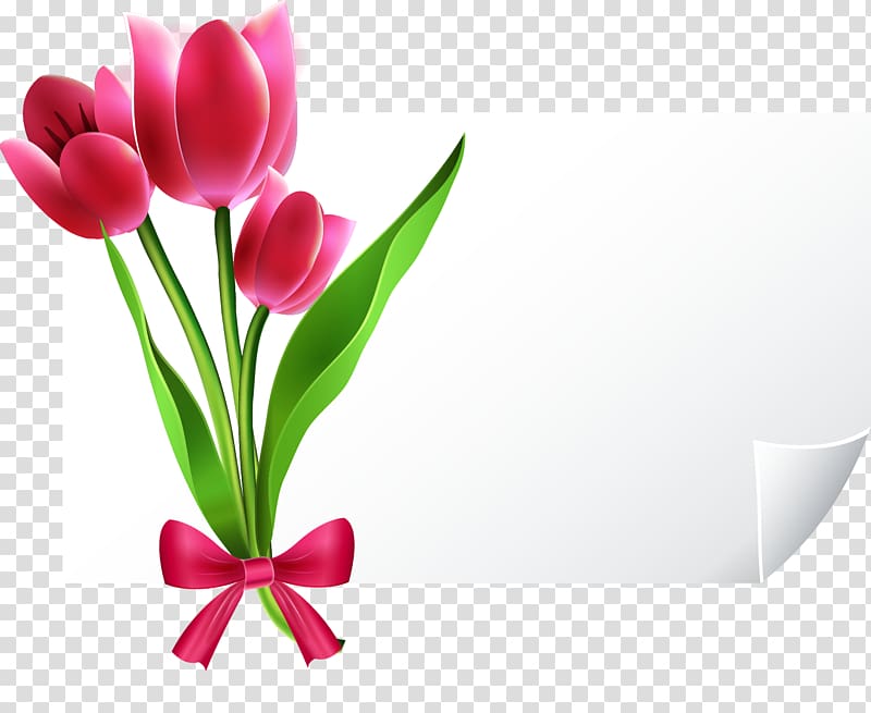 Greeting card E-card, Hand-painted tulip greeting cards transparent background PNG clipart