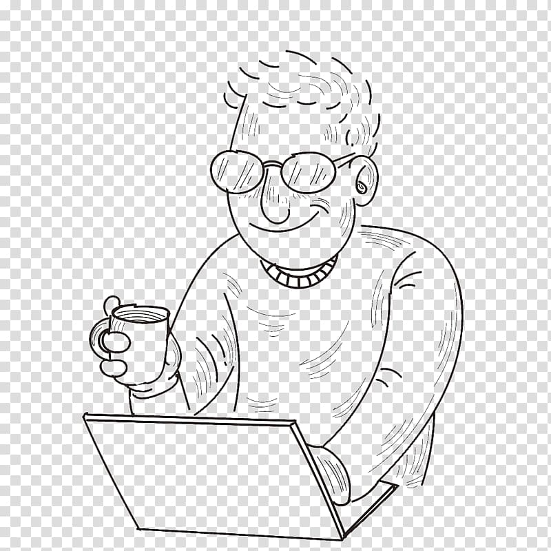 Coffee Drawing Drink Illustration, Jane\'s coffee man transparent background PNG clipart