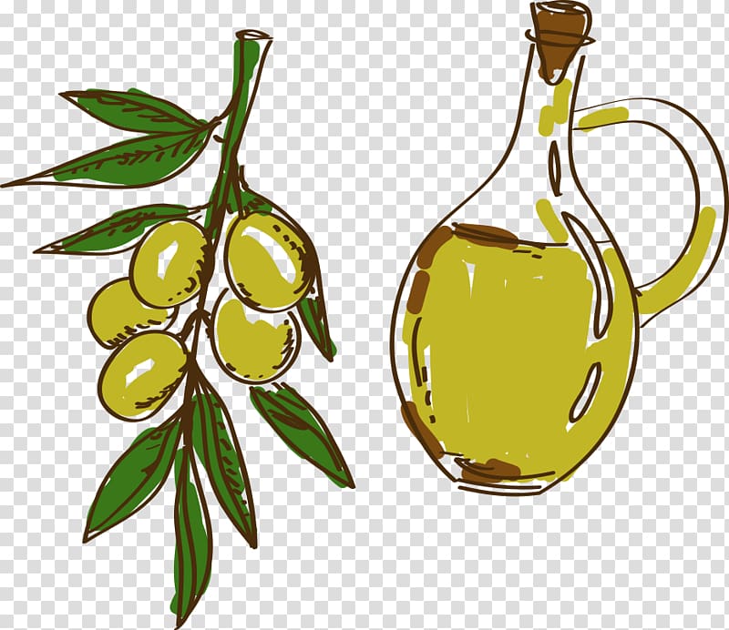 yellow mangoes, Olive oil Cartoon, Cartoon painted olive olive oil transparent background PNG clipart