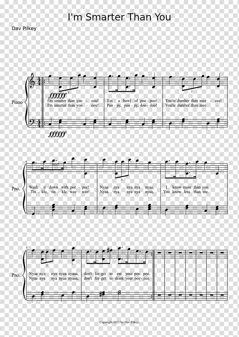 Sheet Music YouTube Song Lyrics Captain Underpants and the Revolting Revenge of the Radioactive Robo-Boxers, sheet music transparent background PNG clipart