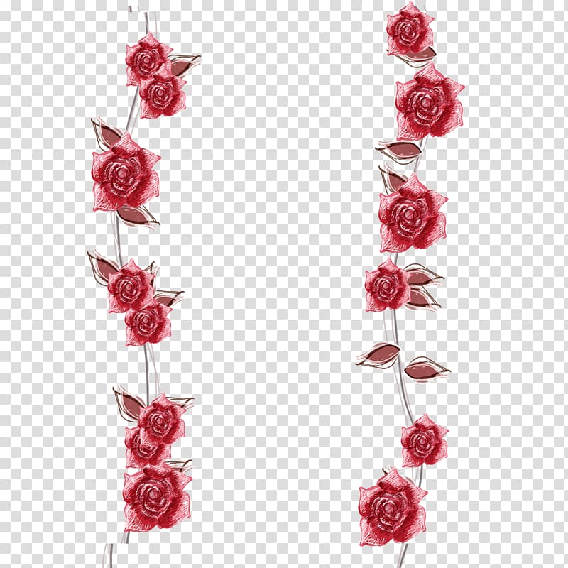 Beach rose Flower , Red rose petals edge transparent background PNG clipart