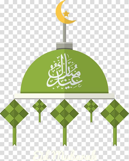 Eid Mubarak , Eid al-Fitr Eid Mubarak Eid al-Adha Illustration, Green Castle transparent background PNG clipart