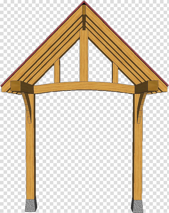 Brick Porch Timber framing Wall Roof, wooden truss transparent background PNG clipart