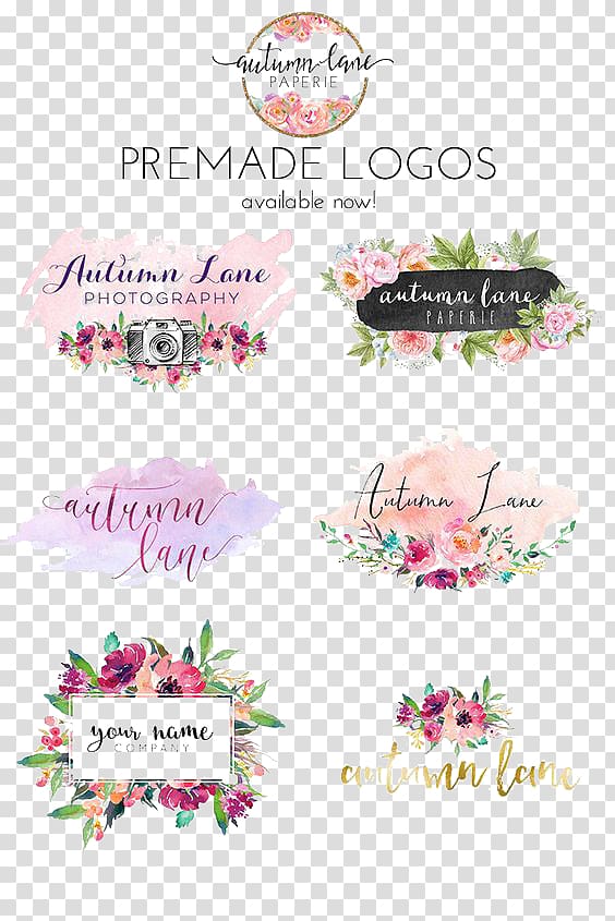 Logo Paper Watercolor painting Nail Brand, Wedding, assorted-color premade logos collage transparent background PNG clipart