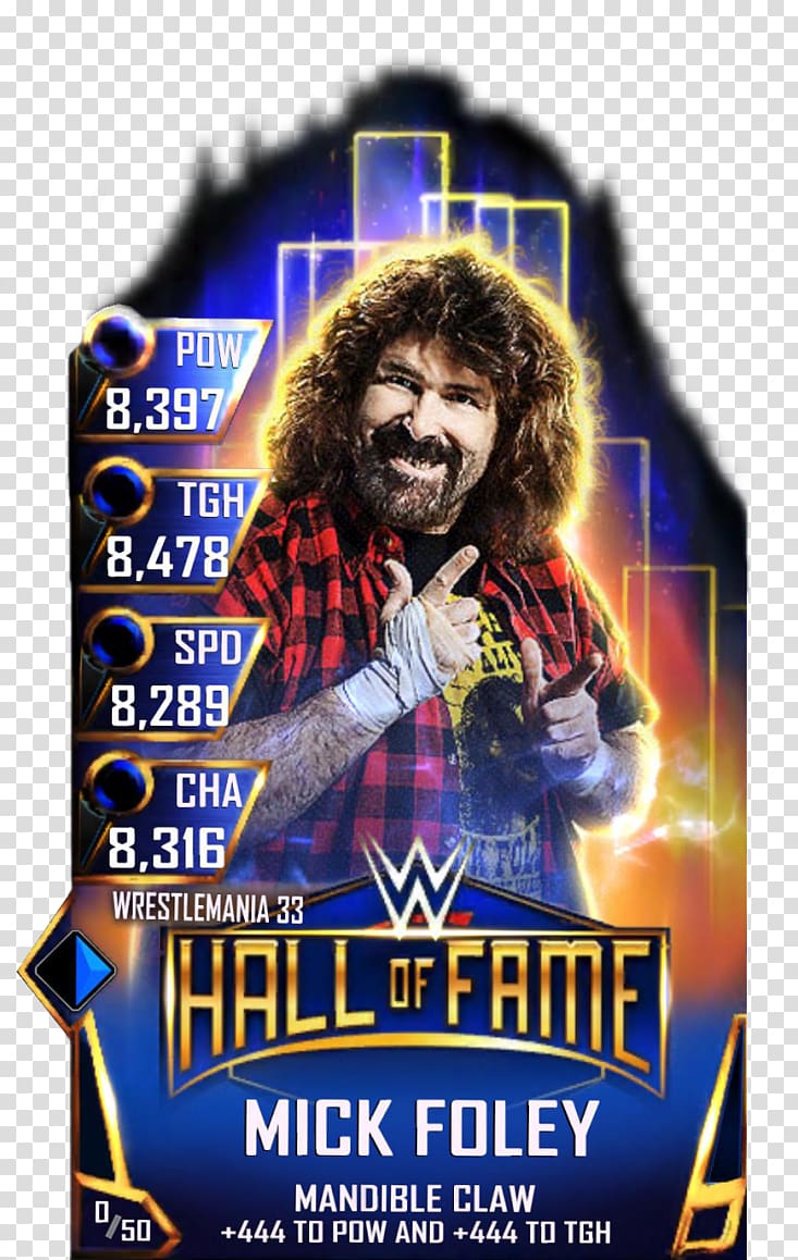WrestleMania 33 WWE SuperCard WWE 2K18 WrestleMania 32 WWE Hall of Fame, mick foley transparent background PNG clipart