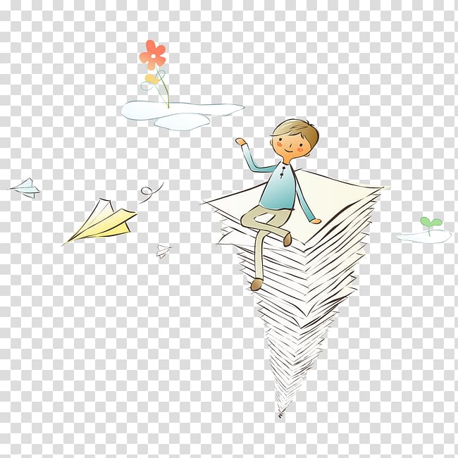 Paper plane Airplane Child Illustration, Cartoon books transparent background PNG clipart
