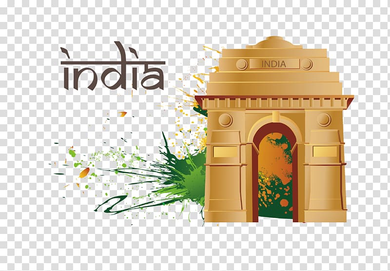 brown and green building structure with text overlay, India Gate Icon, India gate transparent background PNG clipart