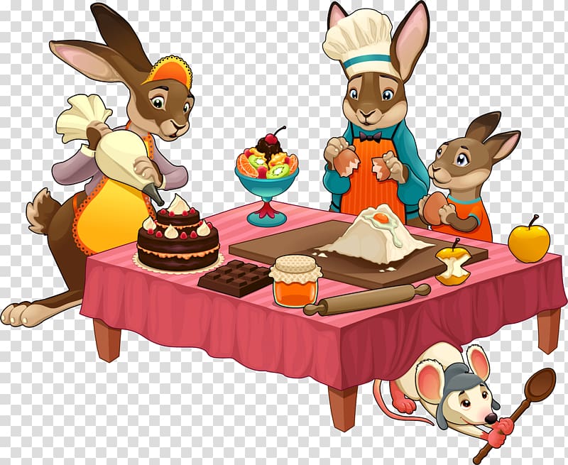 Candy apple Cooking Rabbit Illustration, Kangaroo family transparent background PNG clipart