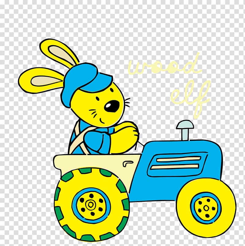 u62d6u62c9u673au8bbeu8ba1 Tractor Illustration, Open tractor of the little mouse transparent background PNG clipart