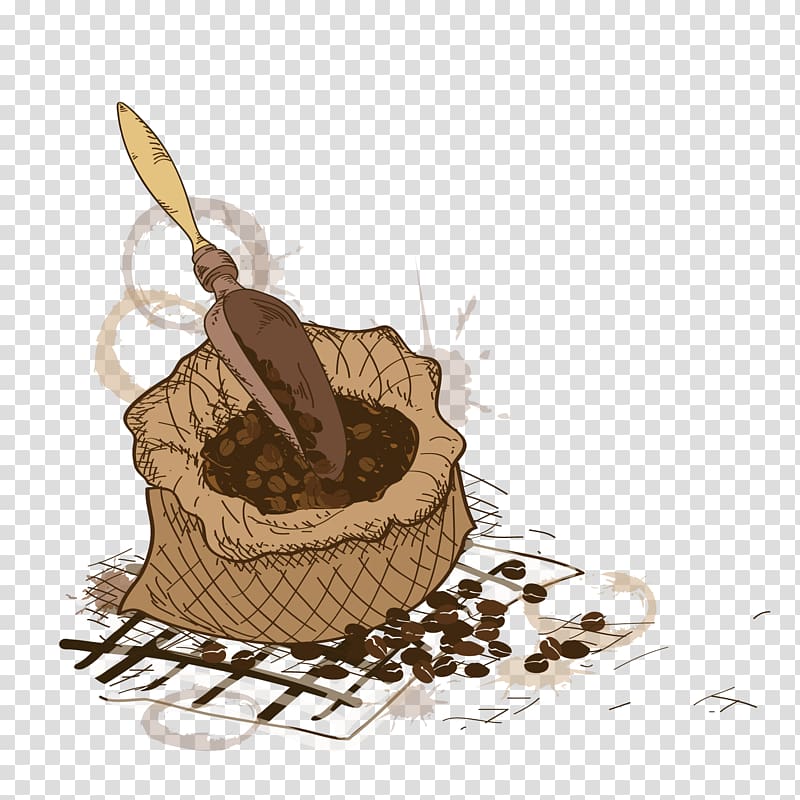 Coffee bean Cafe, bags of coffee beans transparent background PNG clipart