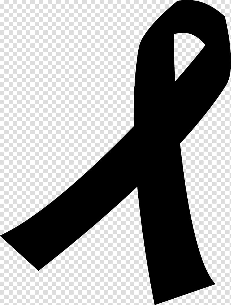 Black ribbon Awareness ribbon Breast cancer , ribbon transparent background PNG clipart