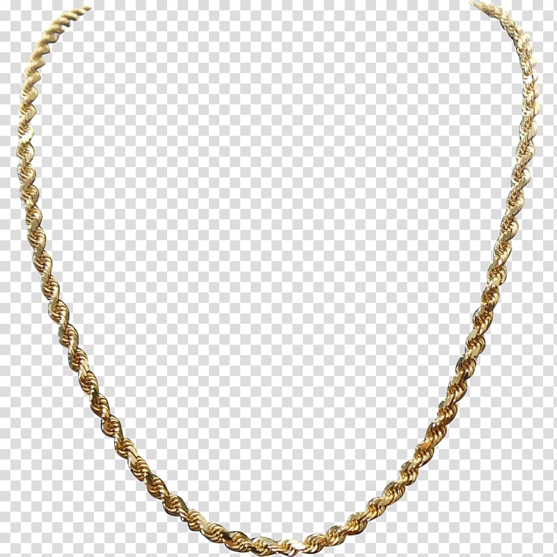 Necklace Jewellery Rope chain Gold, necklace transparent background PNG clipart