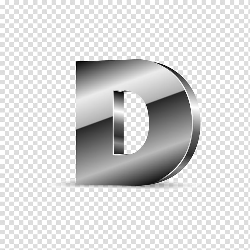 gray letter D art, Letter D Alphabet, Silver black letters D transparent background PNG clipart
