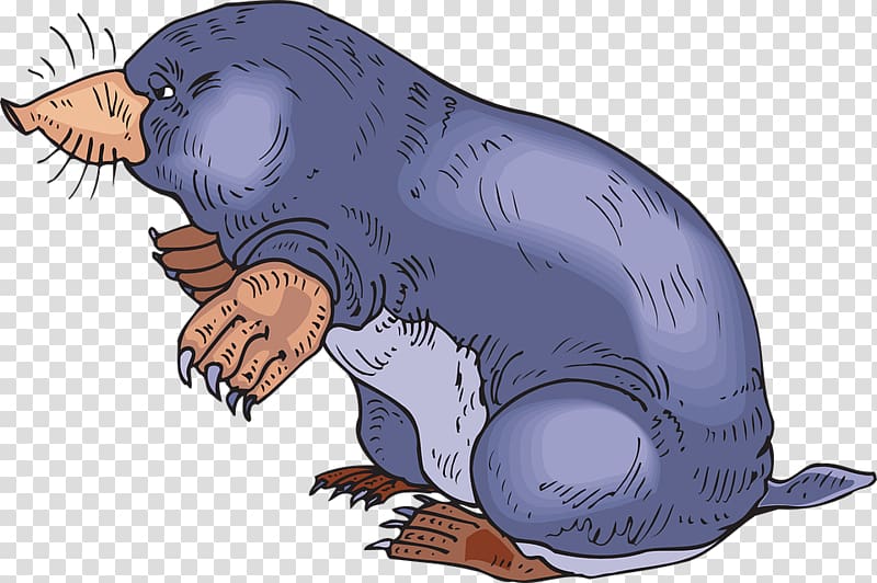 mole digital illustration, Blue Mole transparent background PNG clipart