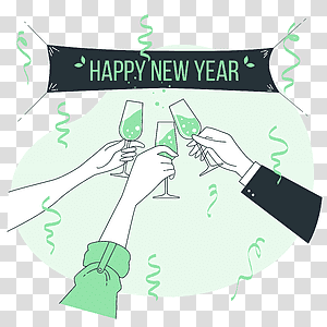 illustration, New year toast, winter, celebration, drink, party, event, new year, friends, culture transparent background PNG clipart thumbnail
