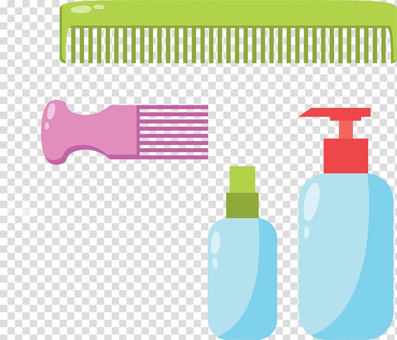 Comb Graphic design Shampoo, Comb shampoo elements transparent background PNG clipart