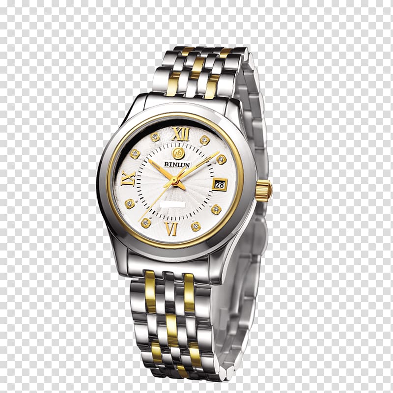 Mechanical watch Gold plating Automatic watch Diamond, Watch poster transparent background PNG clipart