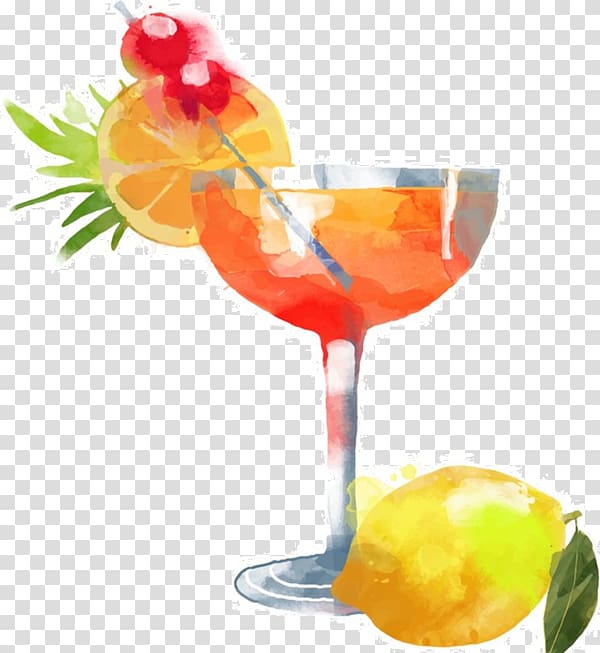 Cocktail Sex on the Beach Juice Mojito Soft drink, Watercolor juice transparent background PNG clipart