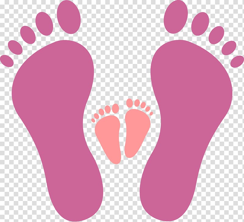 pink footprints, Icon, Big footprints and small footprints transparent background PNG clipart