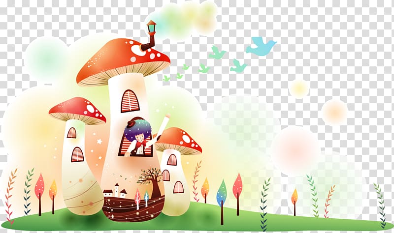 Mushroom 4K resolution , Mushroom house transparent background PNG clipart