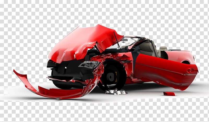 wrecked red convertible coupe, Car Traffic collision illustration , Car accident transparent background PNG clipart
