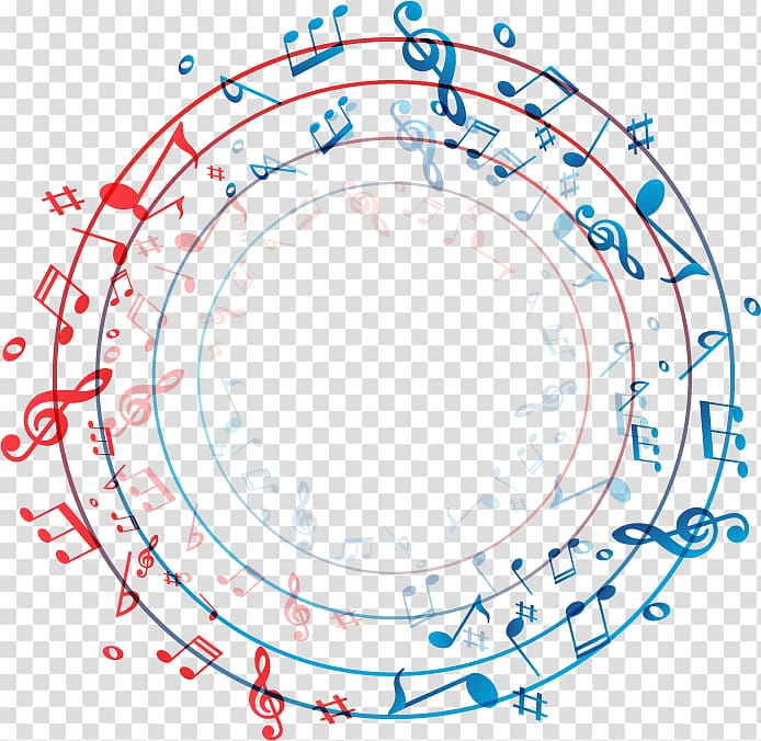 round musical notes template border, Music , Notes ring transparent background PNG clipart
