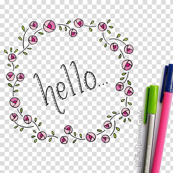 Hello text illustration, Doodle Drawing Flower , HELLO transparent background PNG clipart