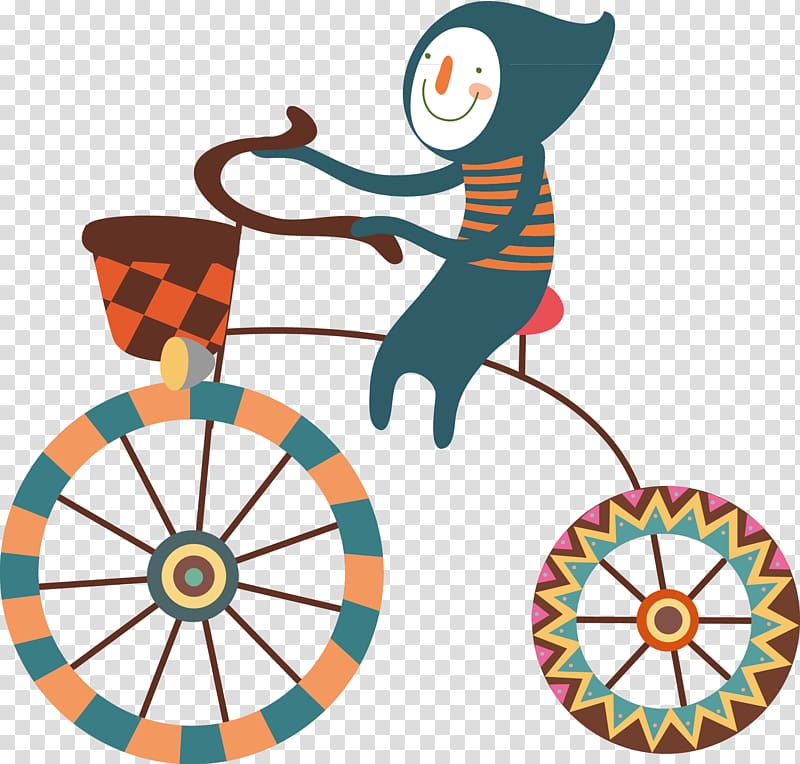 Cartoon Illustration, Cycling pattern transparent background PNG clipart
