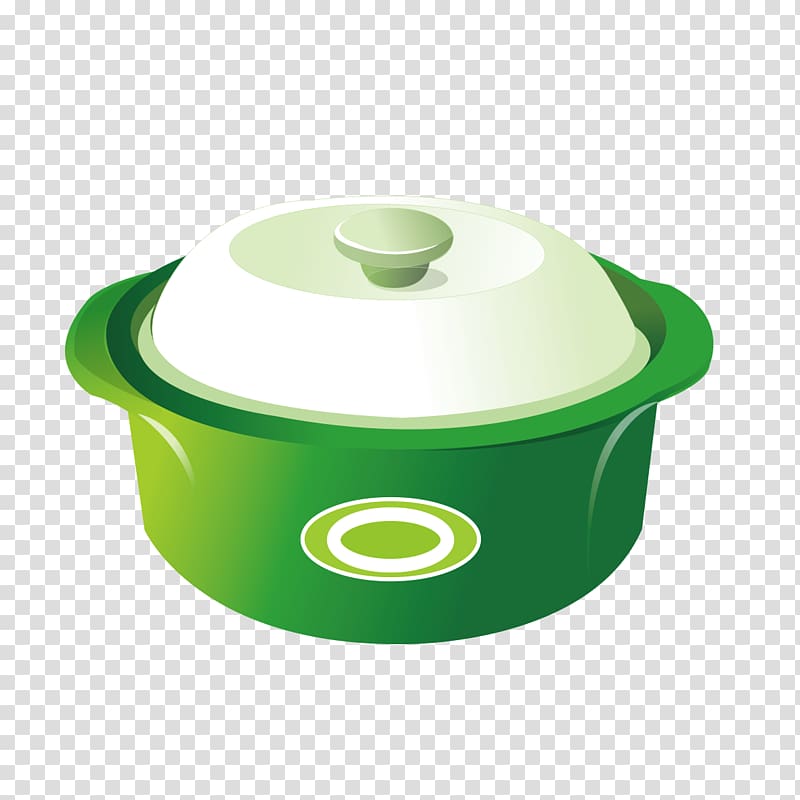 Pots Eintopf Food Crock, Green circle creative pot transparent background PNG clipart