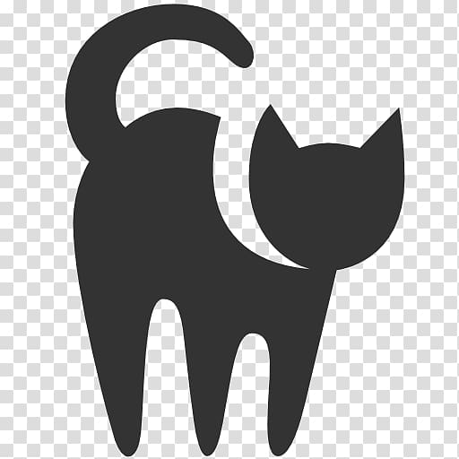 cat silhouette illustration, Black cat Dog Computer Icons, Free High Quality Cat Icon transparent background PNG clipart