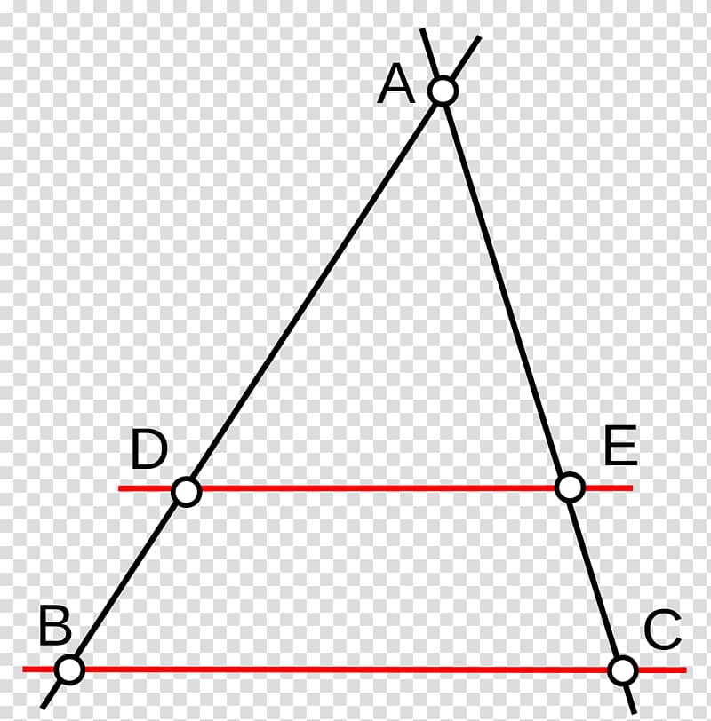 Intercept theorem Thales\'s theorem Triangle Parallel, triangle transparent background PNG clipart