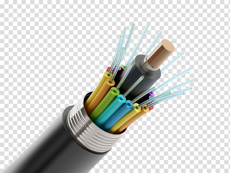 Optical fiber cable Electrical Wires & Cable Electrical cable Electronic color code, optic fiber transparent background PNG clipart