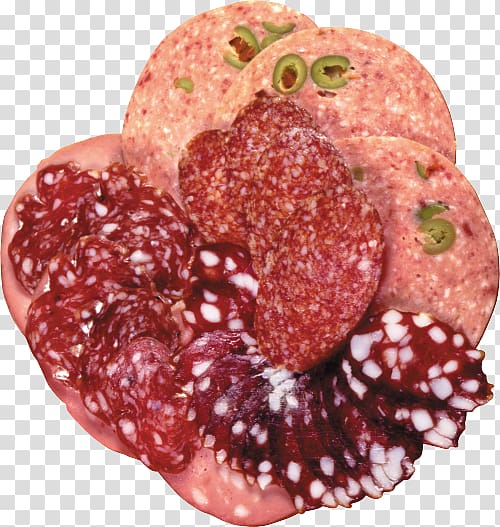 Salami Ham Soppressata Mettwurst Mortadella, All kinds of ham transparent background PNG clipart