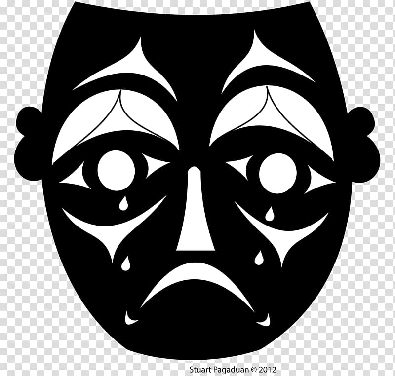 Graphic design Mask White, black white border transparent background PNG clipart