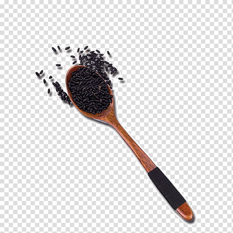 Spoon Black rice Soup, Purple rice spoon Sheng transparent background PNG clipart