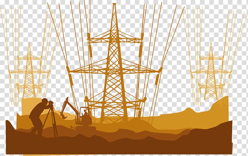 orange and brown construction illustration, Electrical cable High voltage High-voltage cable, High voltage cable transparent background PNG clipart