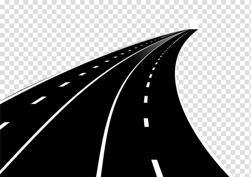 Highway Road, Black road dashed line transparent background PNG clipart