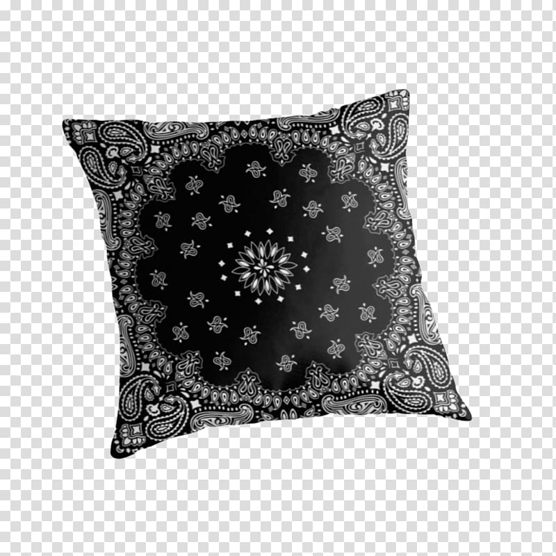 T-shirt Canvas print Printing Throw Pillows, Black Bandana transparent background PNG clipart