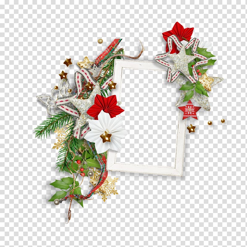 Christmas ornament Floral design Wreath Cut flowers, clusters of stars transparent background PNG clipart