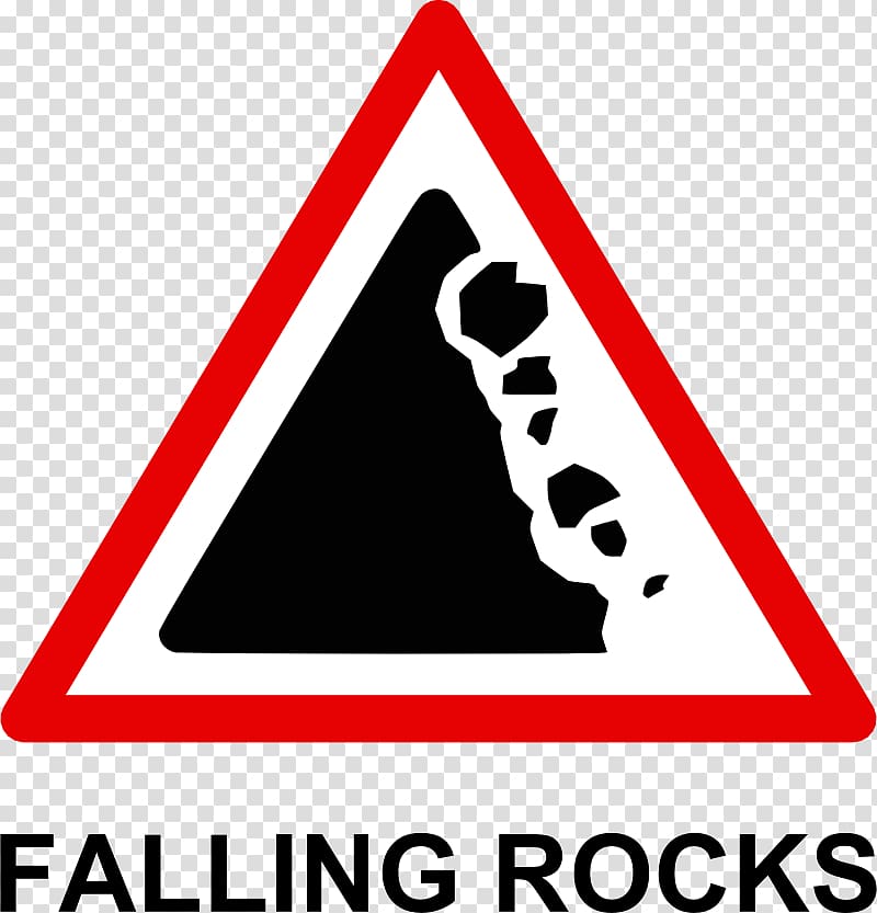 Traffic sign Logo DaFont Brand, falling rocks transparent background PNG clipart