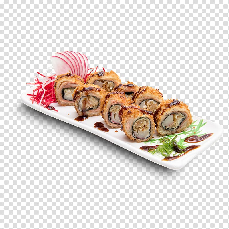 California roll Sushi Canapé Platter Garnish, hot roll transparent background PNG clipart