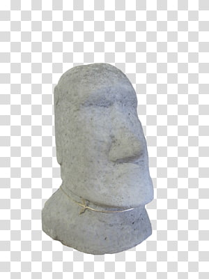 EMOJI STICKER , grey Moai statue art transparent background PNG