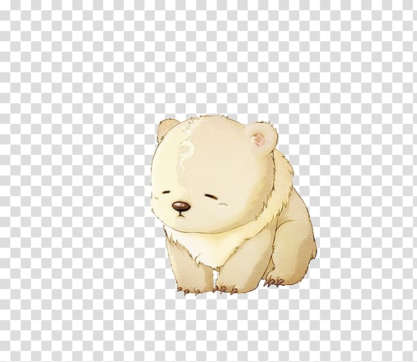 Polar bear , Hand-painted cartoon cute polar bear transparent background PNG clipart