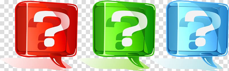 Question mark FAQ, Three color question mark transparent background PNG clipart