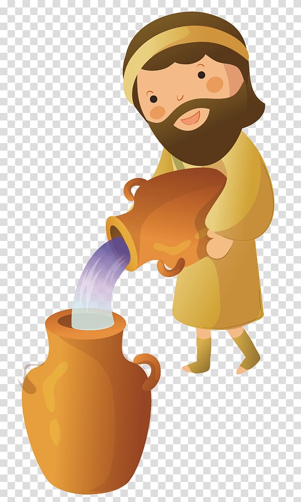 Bible Child Cartoon Illustration, Pour in the jar transparent background PNG clipart