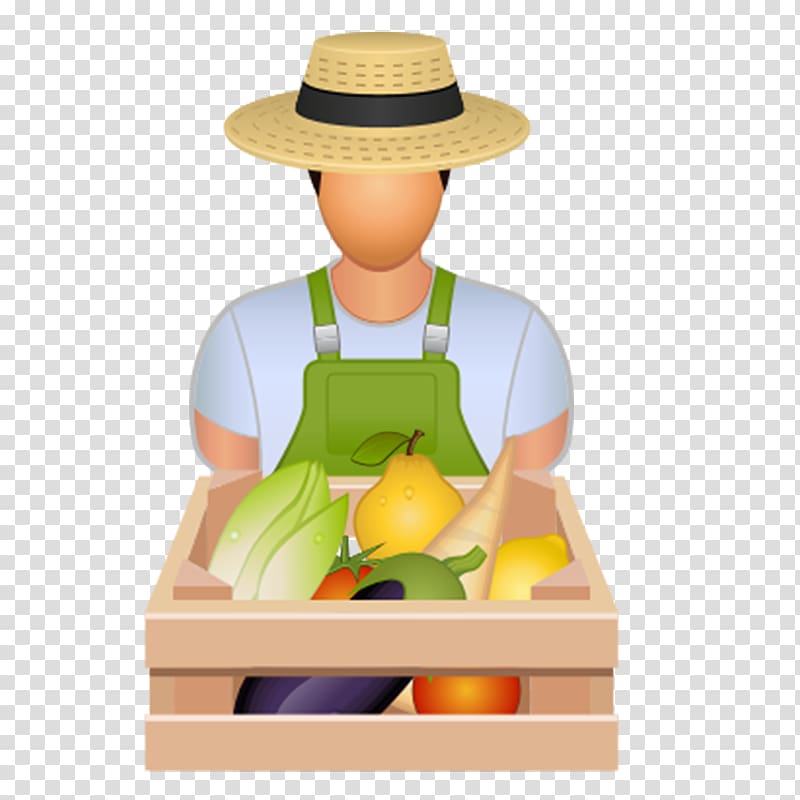 Farmer Agriculture Icon, Cartoon characters and vegetable farm transparent background PNG clipart